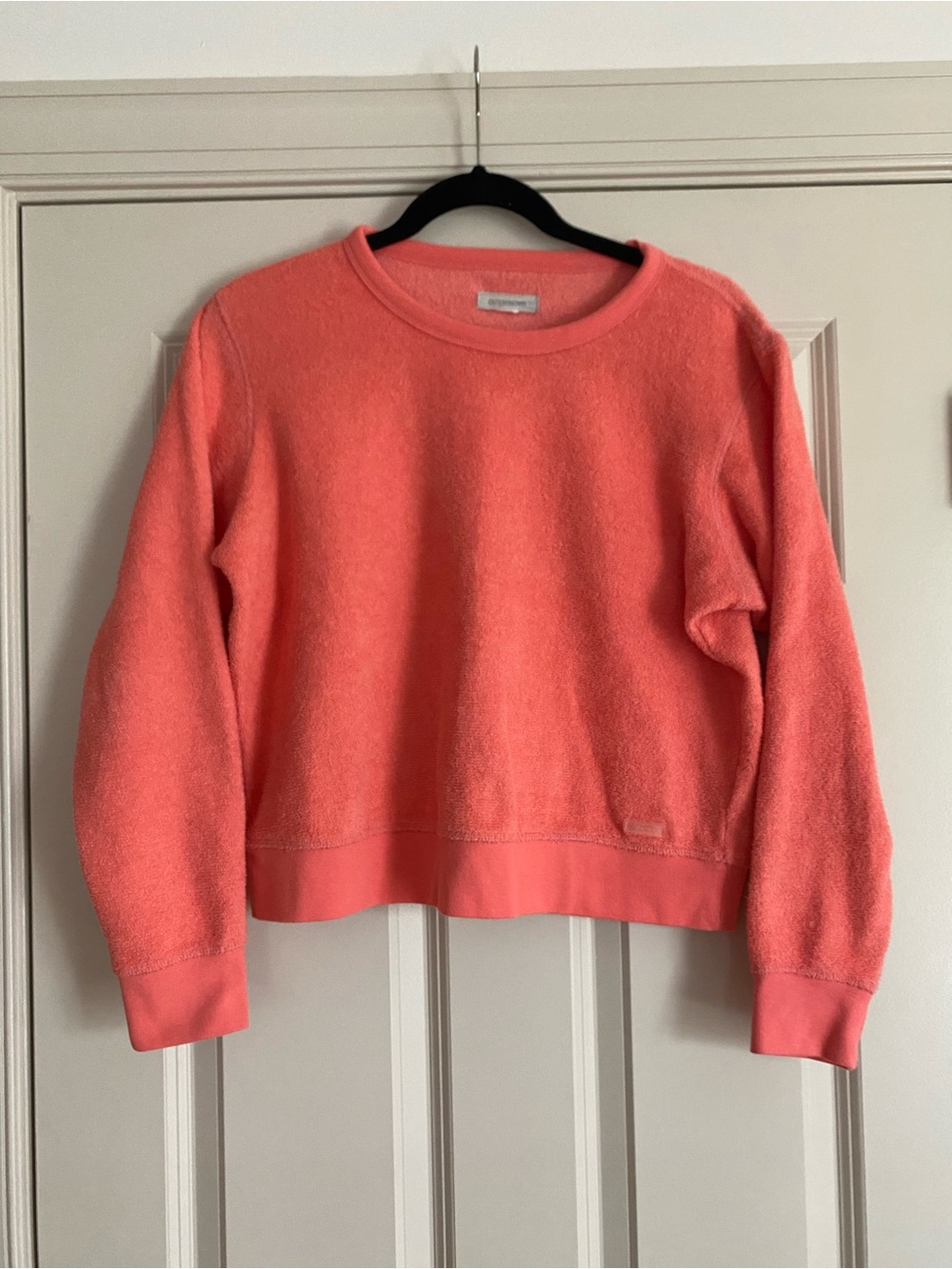 Outerknown Small Coral Peach Terry Cloth High Tide Crewneck Sweatshirt